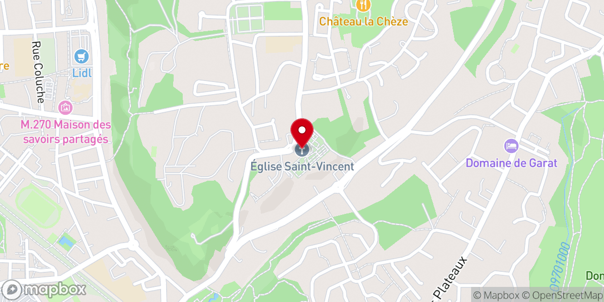 Map showing location of Église Saint-Vincent de Floirac