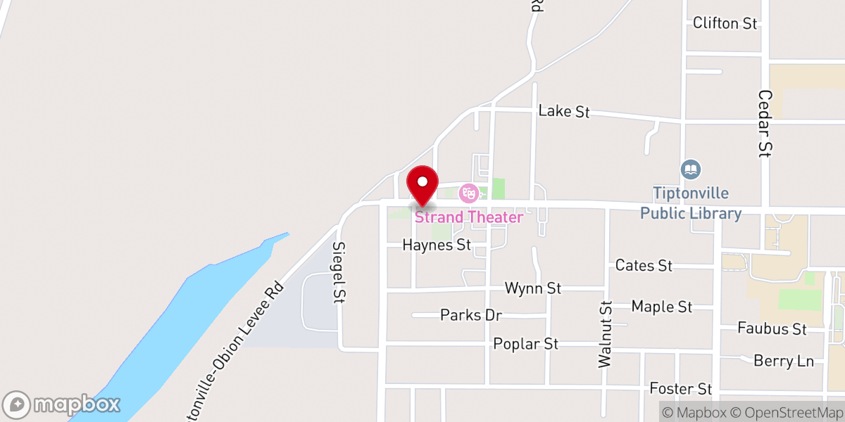 Map showing location of Tiptonville Farmers Market