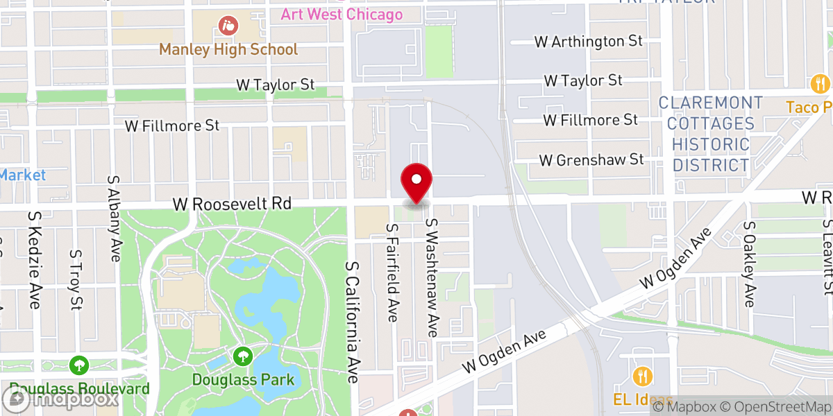 Map showing location of New Upper Room Baptist Church