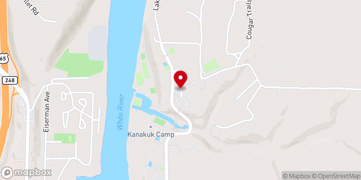 Map showing location of Kanakuk