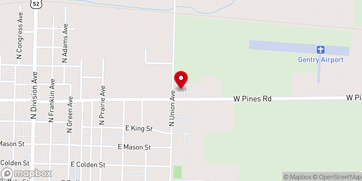 Map showing location of Faith United Methodist Church