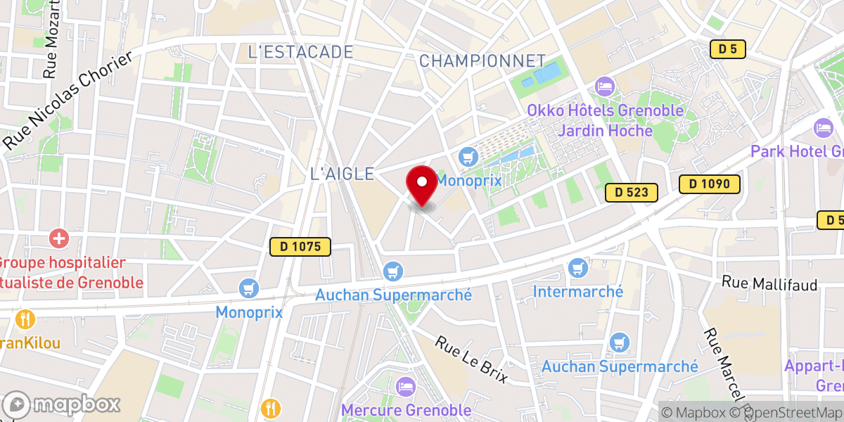 Map showing location of Secours Catholique - Délégation de l'Isere