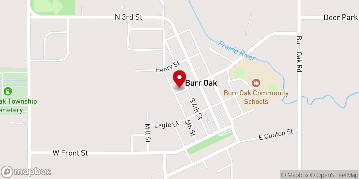 Map showing location of St Johns Lutheran Church
