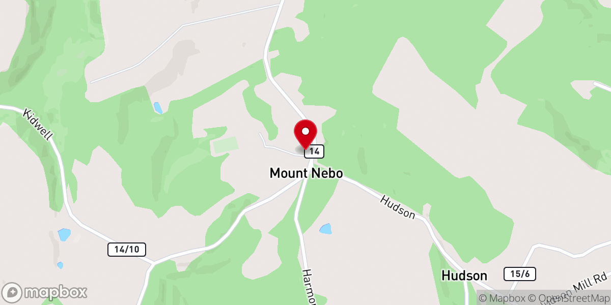 Map showing location of Mount Nebo Baptist Church
