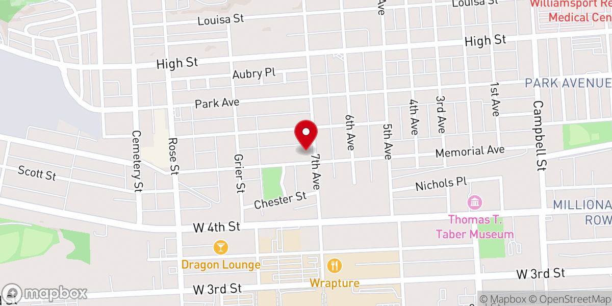 Map showing location of Central Baptist Church