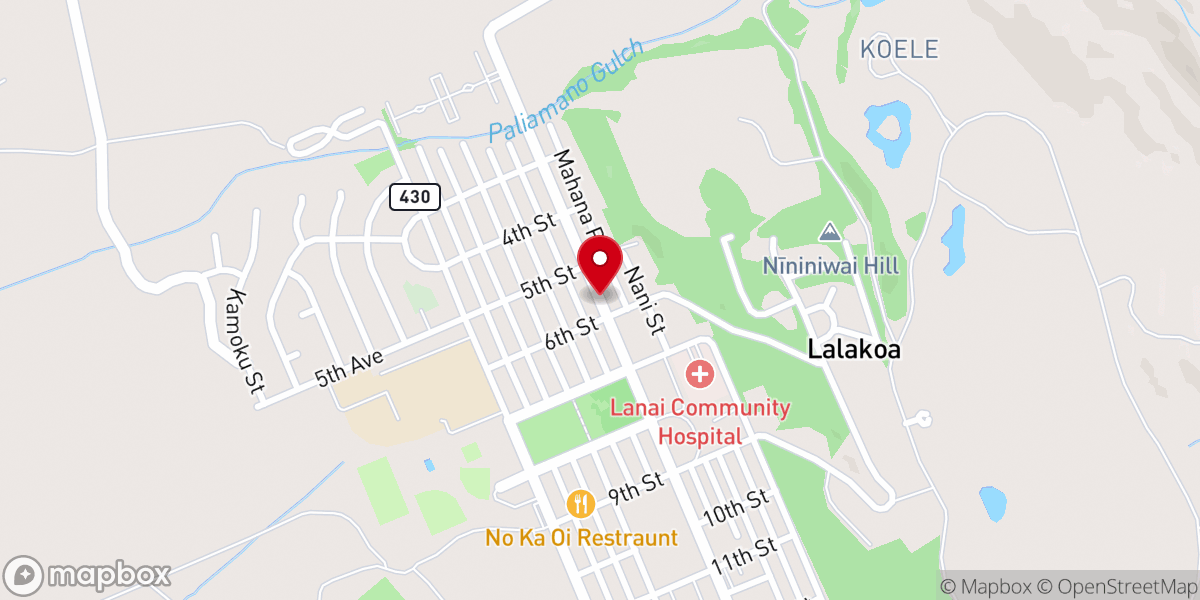 Map showing location of Lanai Seventh Day Adventist Church