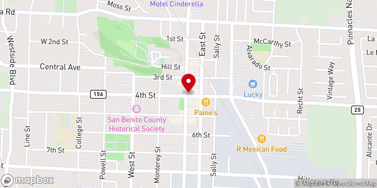 Map showing location of Masonic Lodge