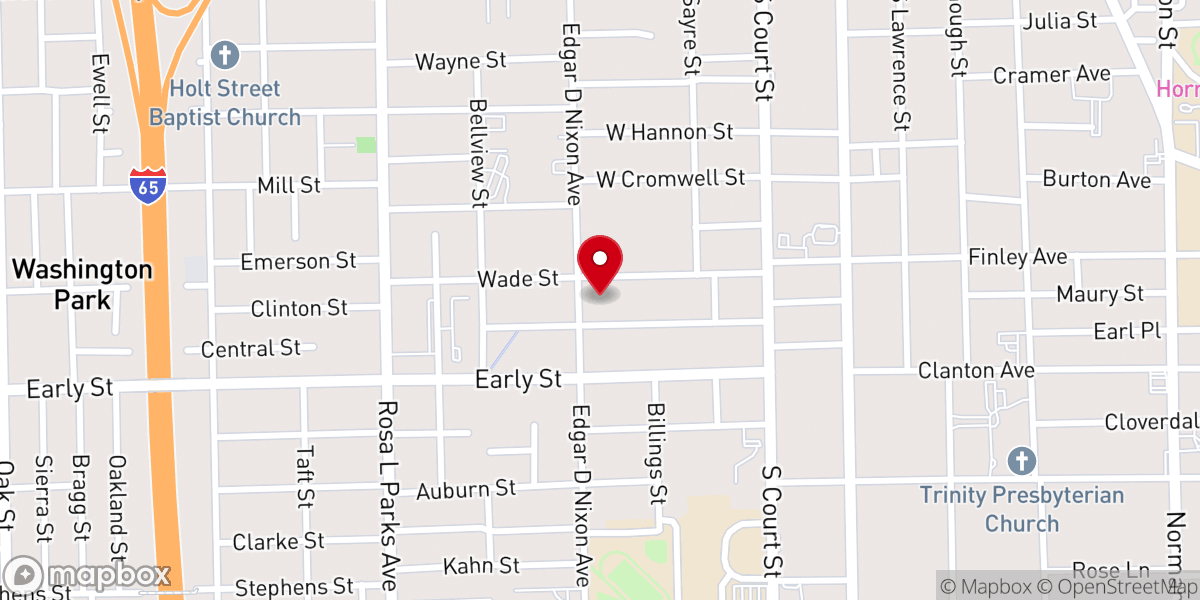 Map showing location of Calvary Presbyterian Church