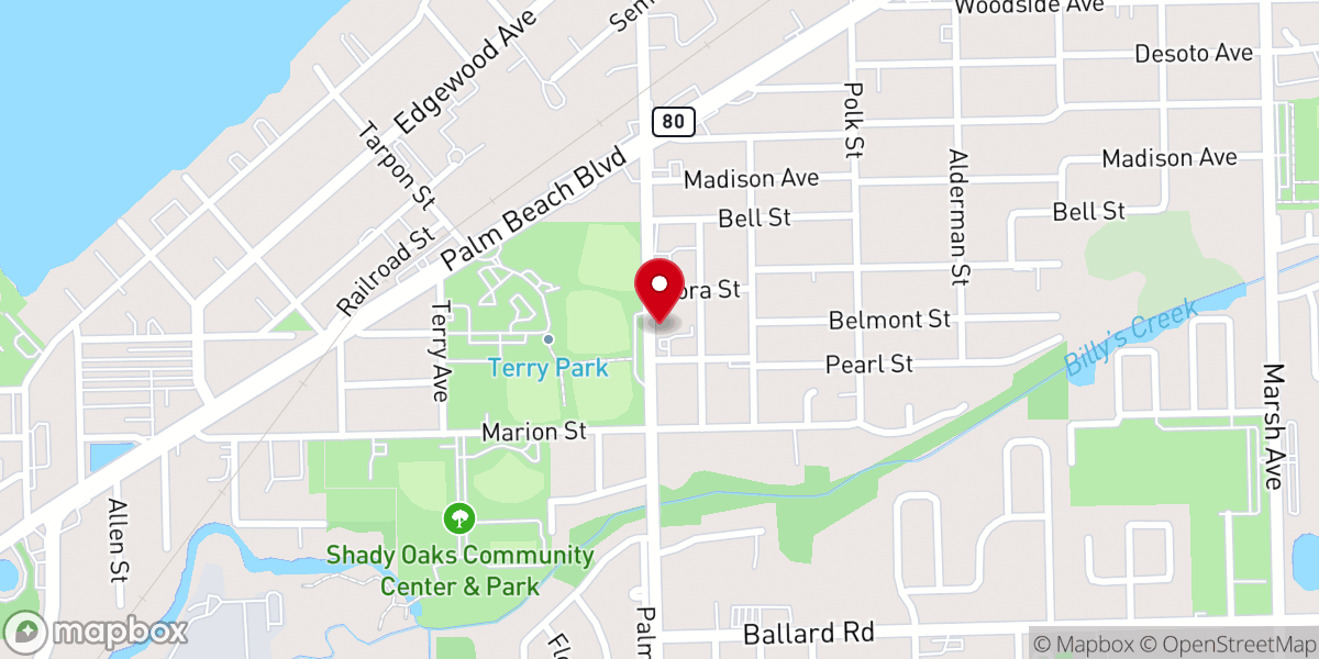 Map showing location of Palmetto Church of God
