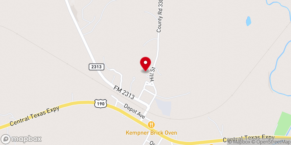 Map showing location of Kempner Church of Christ