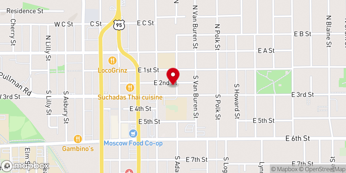 Map showing location of Latah County Historical Society