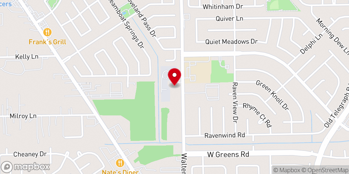 Map showing location of Greenspoint Baptist Church