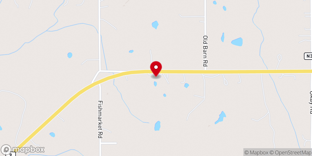 Map showing location of Pink Baptist Church