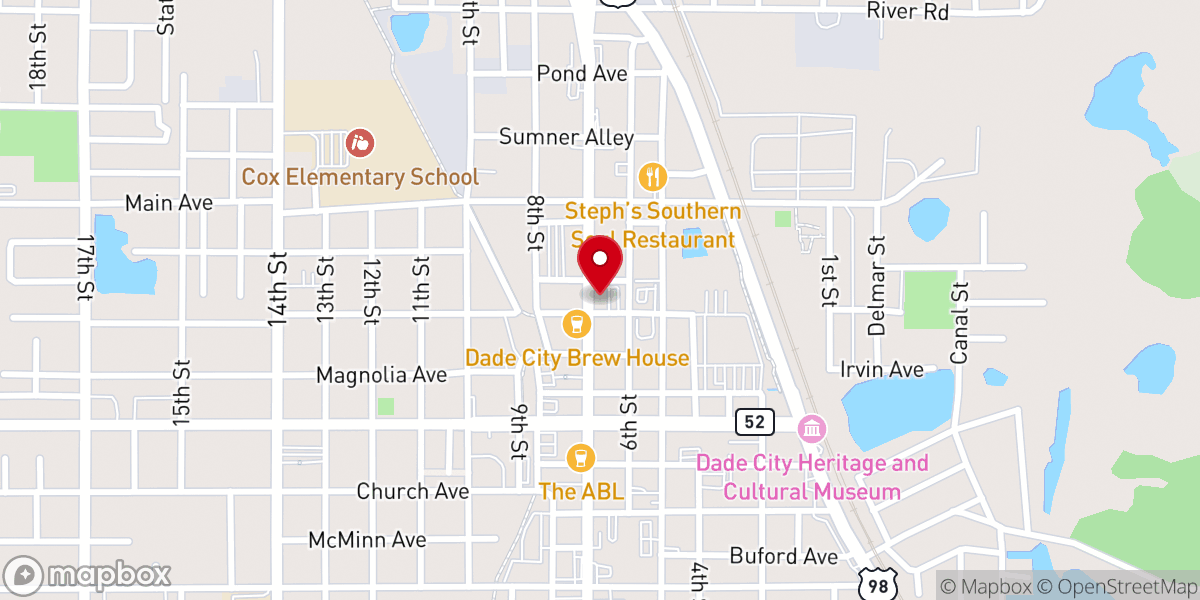Map showing location of Treehouse Mercantile