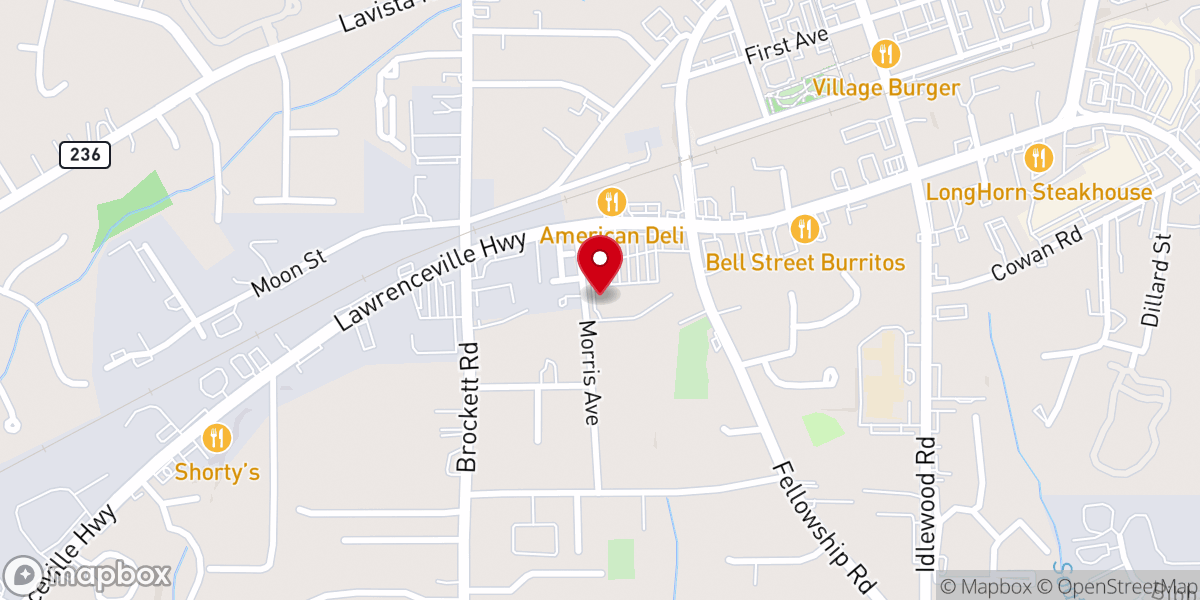 Map showing location of The GoodNews Church Atlanta