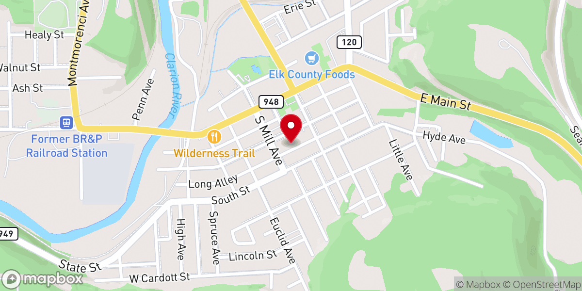 Map showing location of Grace Episcopal Church