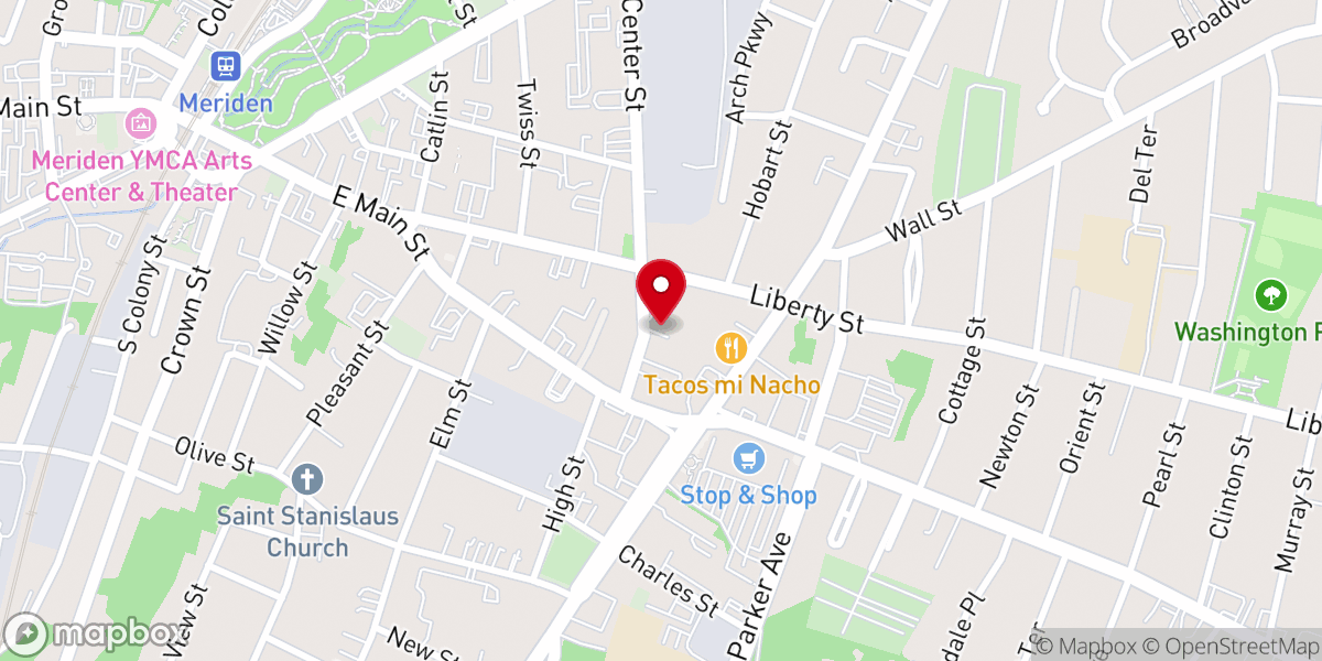 Map showing location of St Rose Church