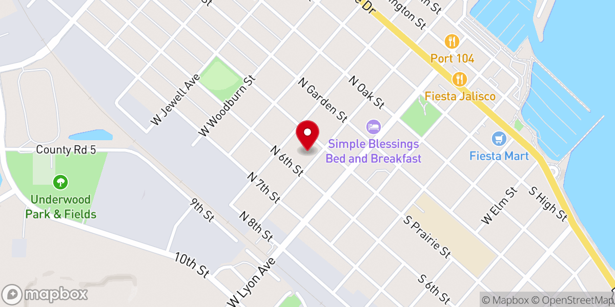 Map showing location of St Johns Lutheran Church