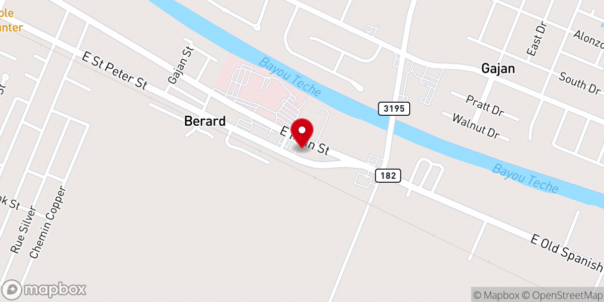 Map showing location of Iberia Parish Coroners Office
