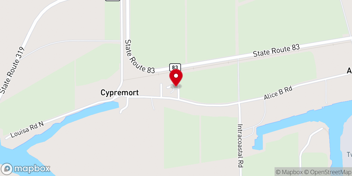 Map showing location of St. Helena Catholic Church