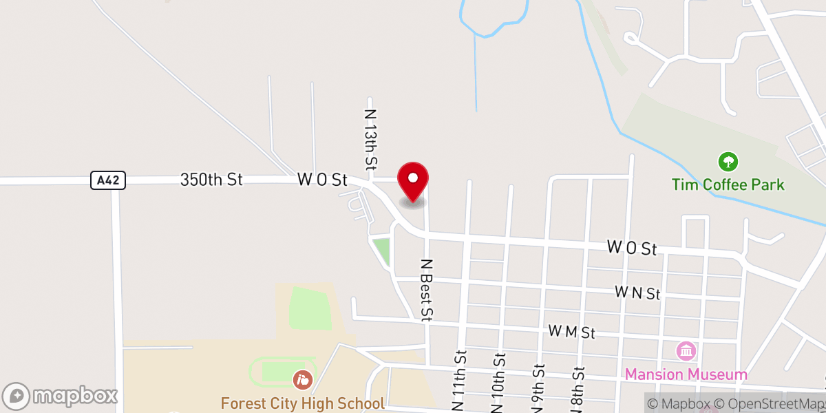 Map showing location of Calvary Baptist Church