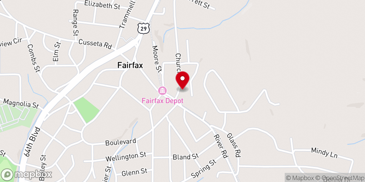 Map showing location of Valley First Church of the Nazarene