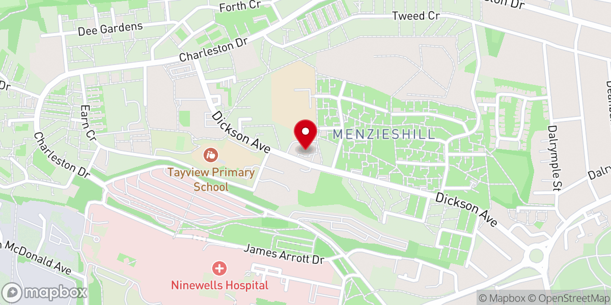 Map showing location of St Ninian's RC Church