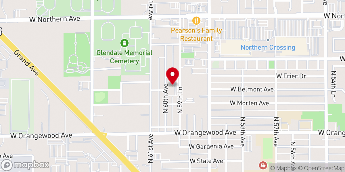 Map showing location of Nueva Vida Church of God