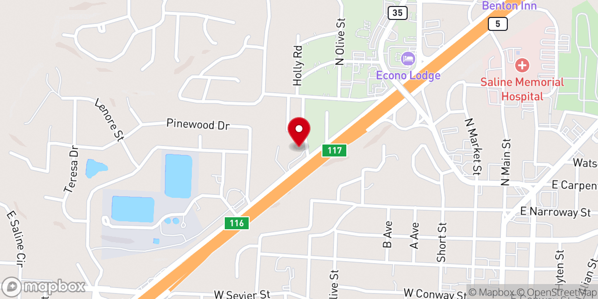 Map showing location of The First Pentecostals of Benton