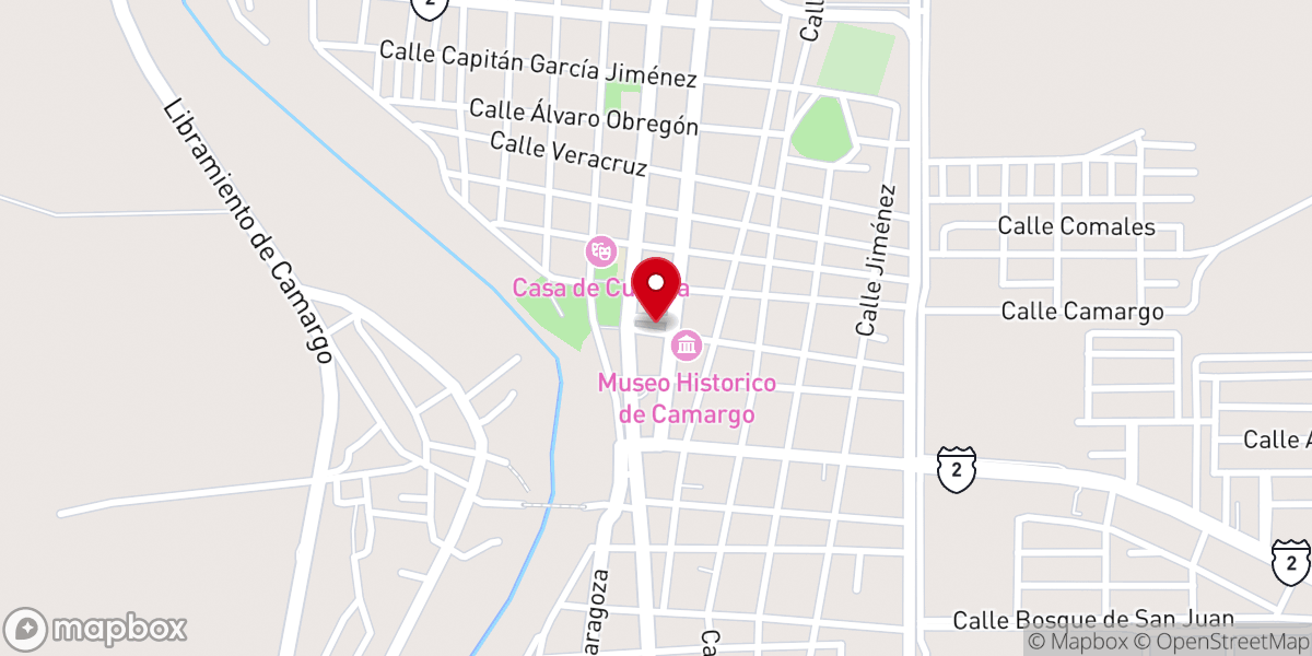 Map showing location of Iglesia Santa Ana