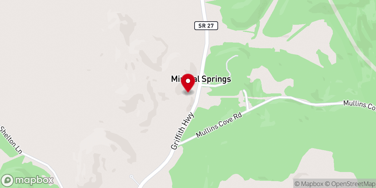 Map showing location of Mineral Springs Church Of God