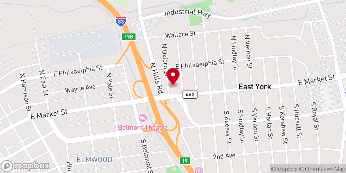 Map showing location of Advent Lutheran Church