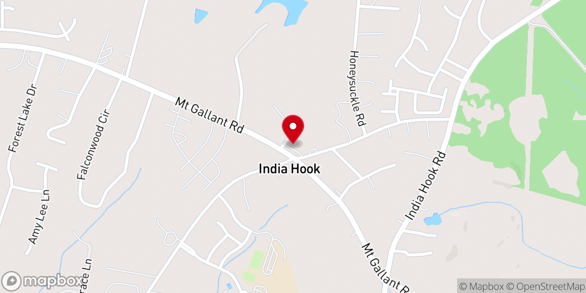Map showing location of India Hook United Methodist