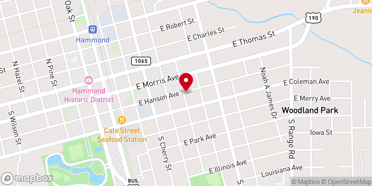Map showing location of Beacon Light Baptist Church of Hammond, LA