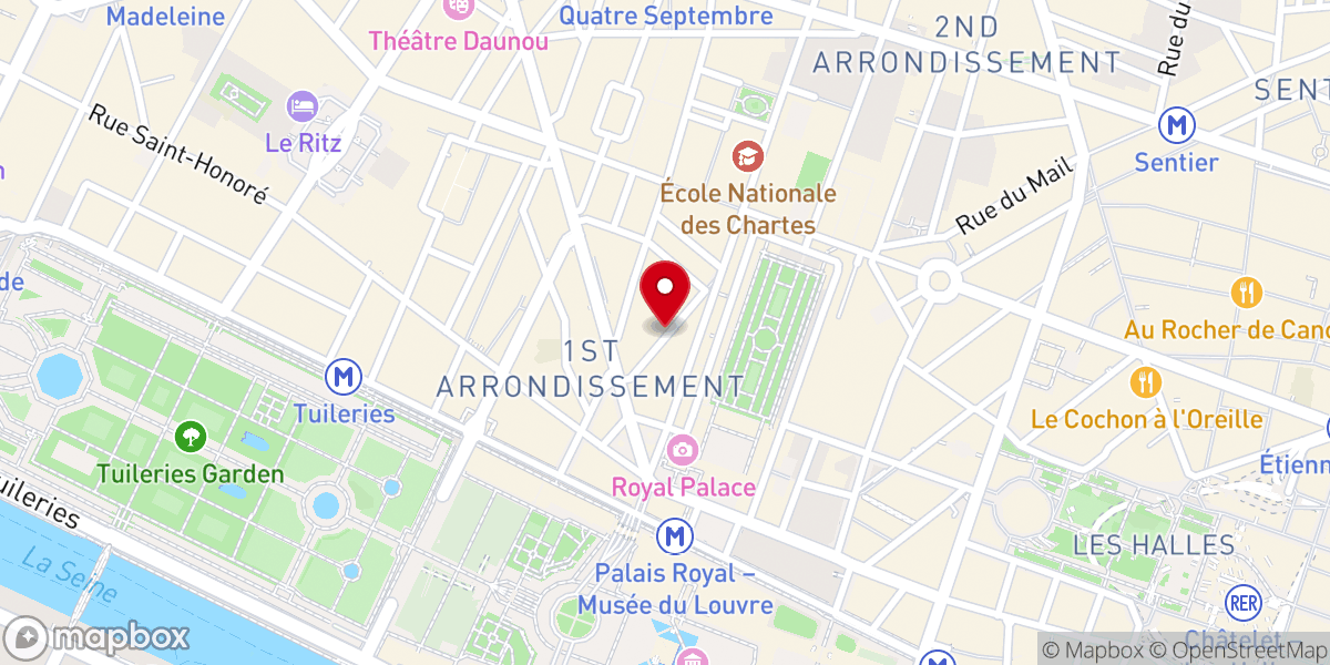 Map showing location of Club de boxe Temple | Noble Art - Palais Royal - Paris 1