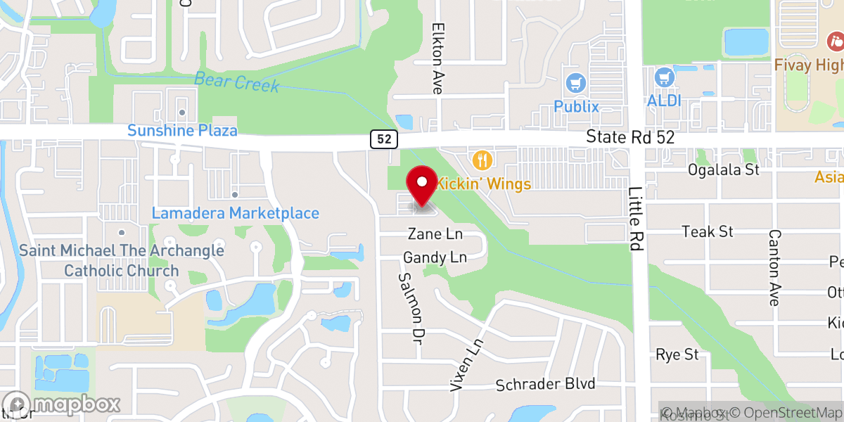 Map showing location of New Life Christian Church - Port Richey