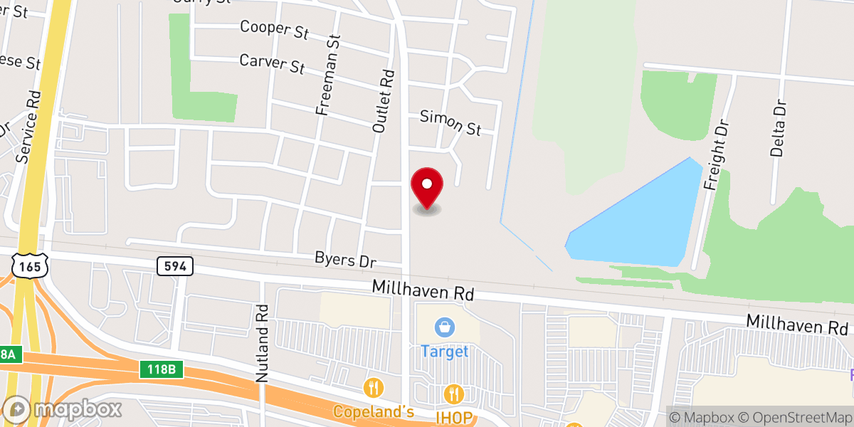 Map showing location of Riverside Missionary Baptist Church