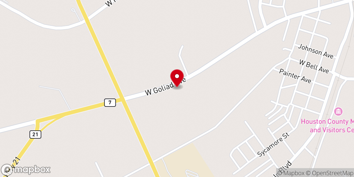 Map showing location of Westside Baptist Church Parsonage