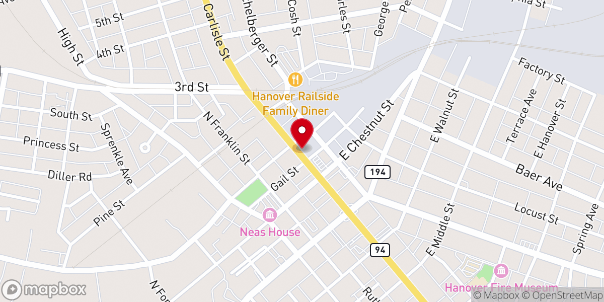Map showing location of Hanover Valley Presbyterian