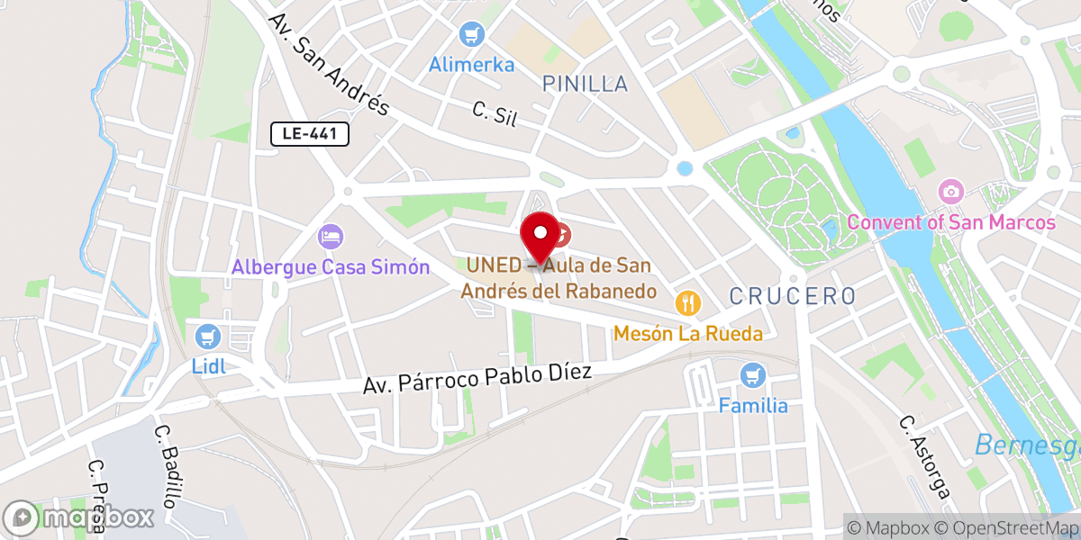 Map showing location of Templo Gym