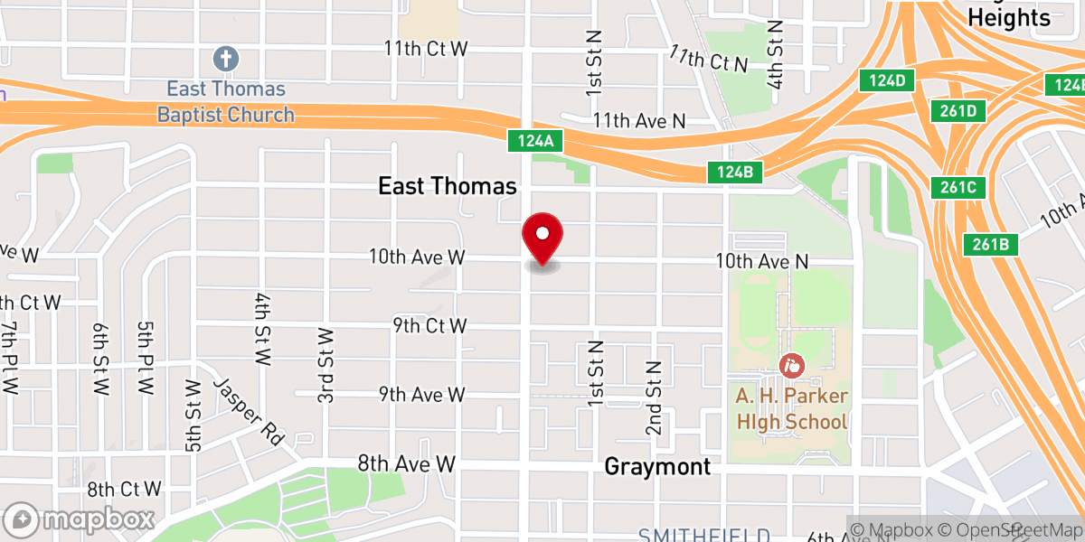 Map showing location of Our Lady Queen of the Universe Church