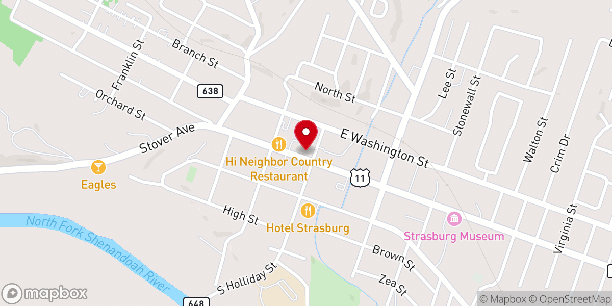 Map showing location of Shenandoah Community Foundation