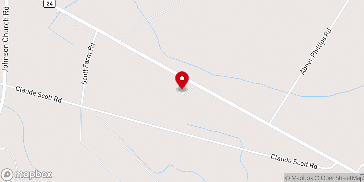 Map showing location of West Duplin Church