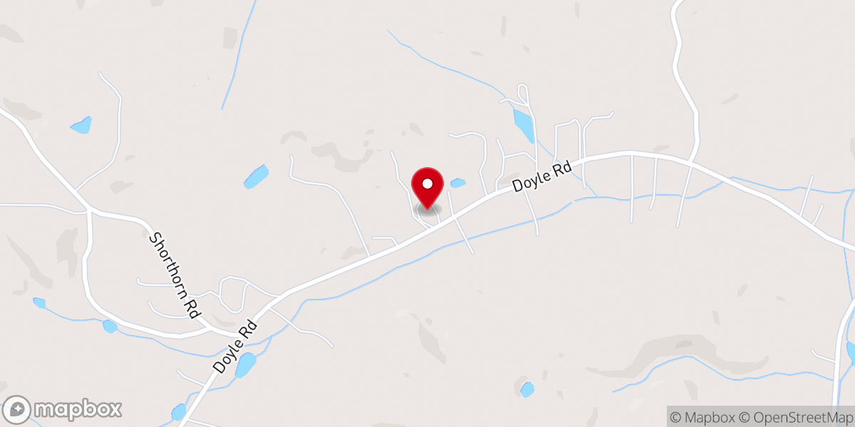Map showing location of Doyle Rd Baptist Church