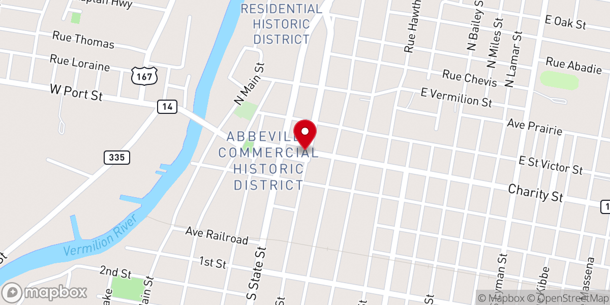 Map showing location of Abbeville Court House Parking