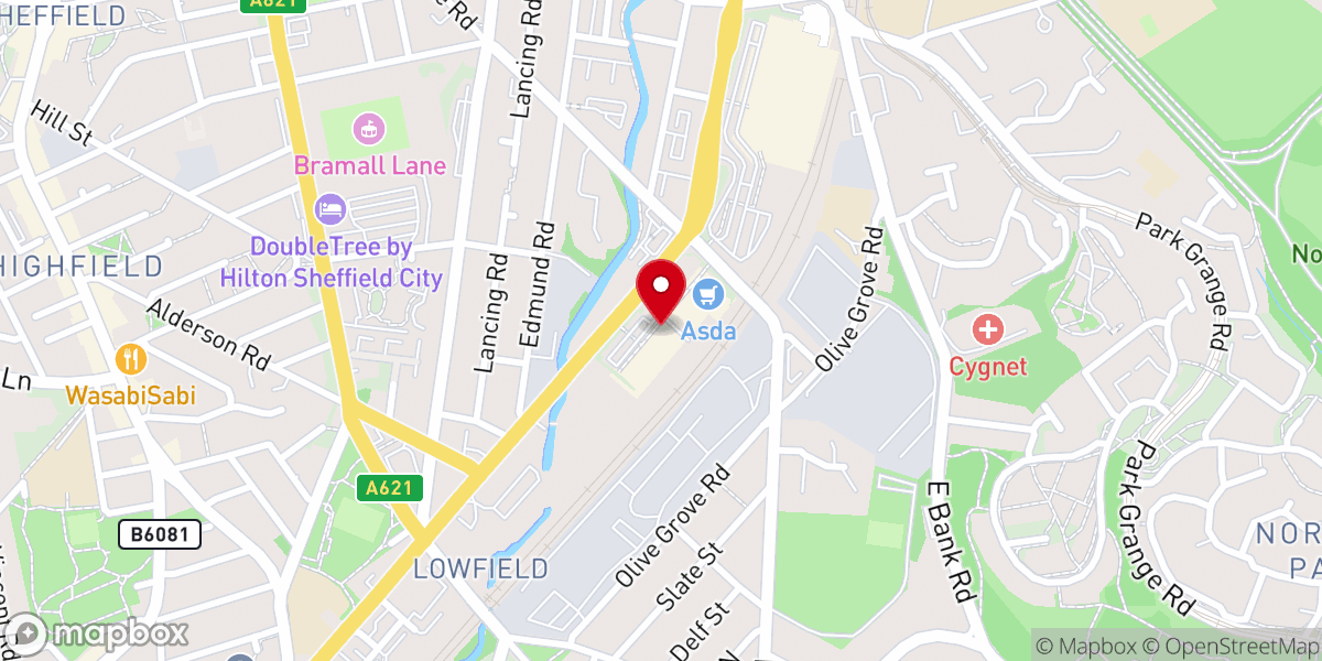 Map showing location of The Salvation Army Donation Centre+ Sheffield