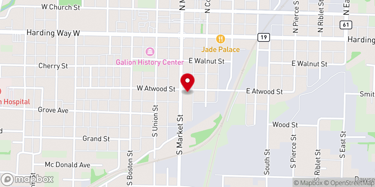 Map showing location of Galion Golden Age Center