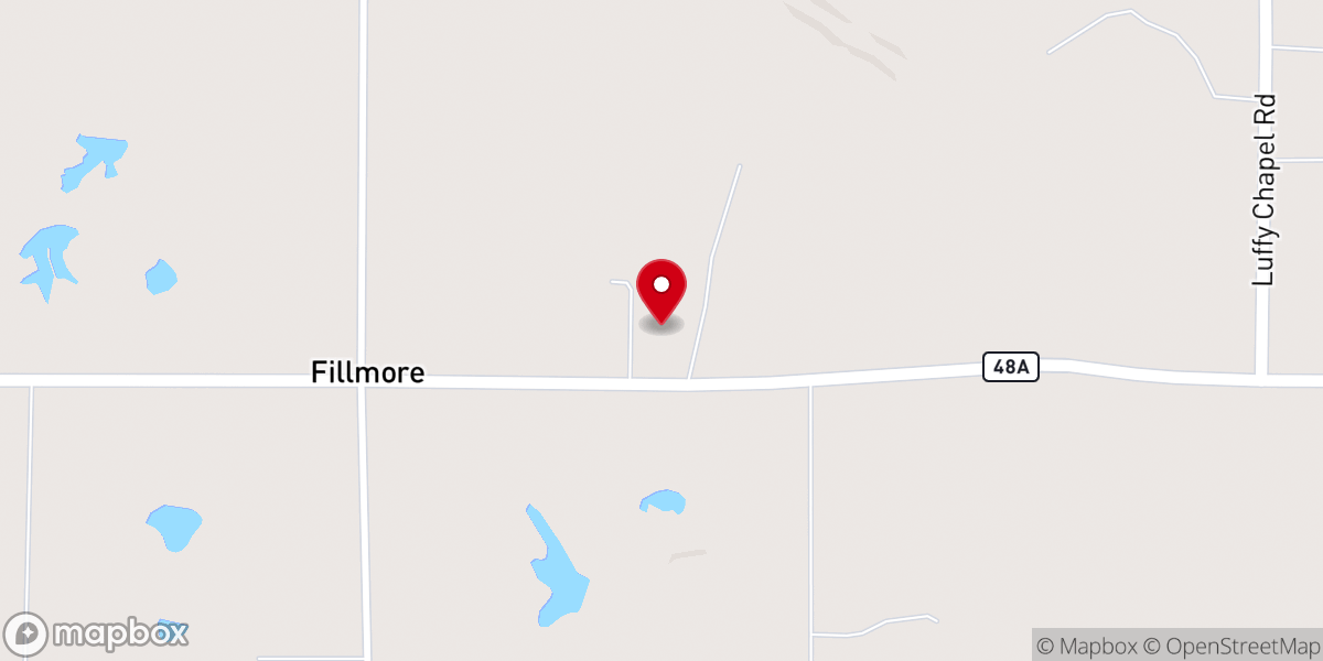 Map showing location of Fillmore Baptist Church