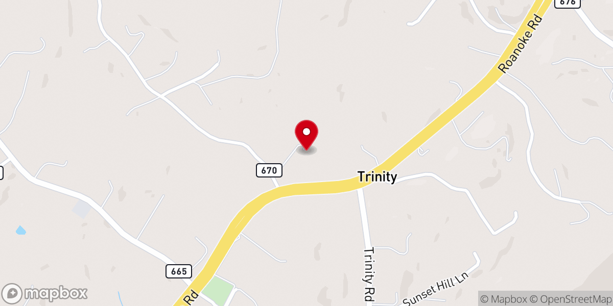 Map showing location of Fincastle Mennonite Church