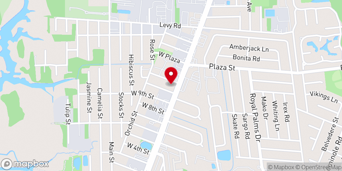 Map showing location of First Baptist Church-Atlantic Bch